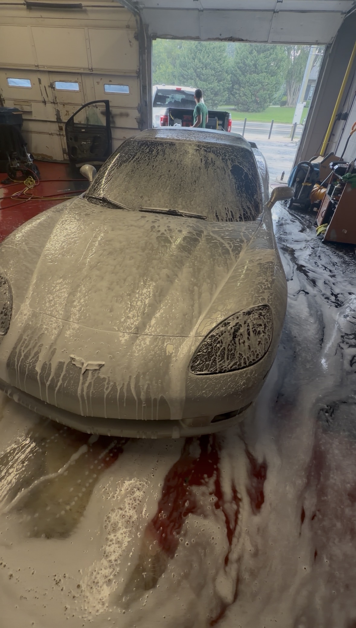 Vehicle receiving professional paint correction