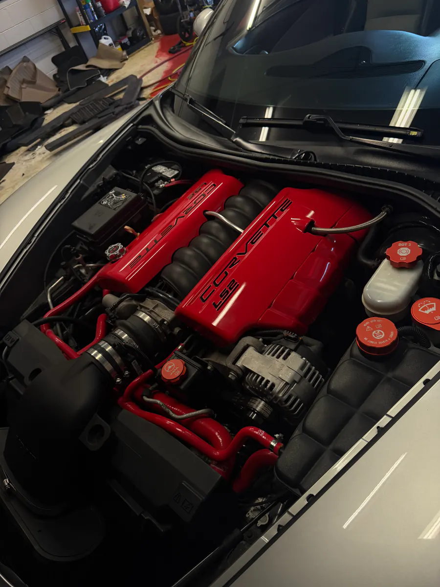 Clean Corvette engine bay