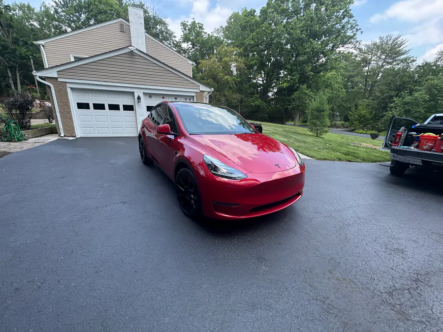 Shiny red car